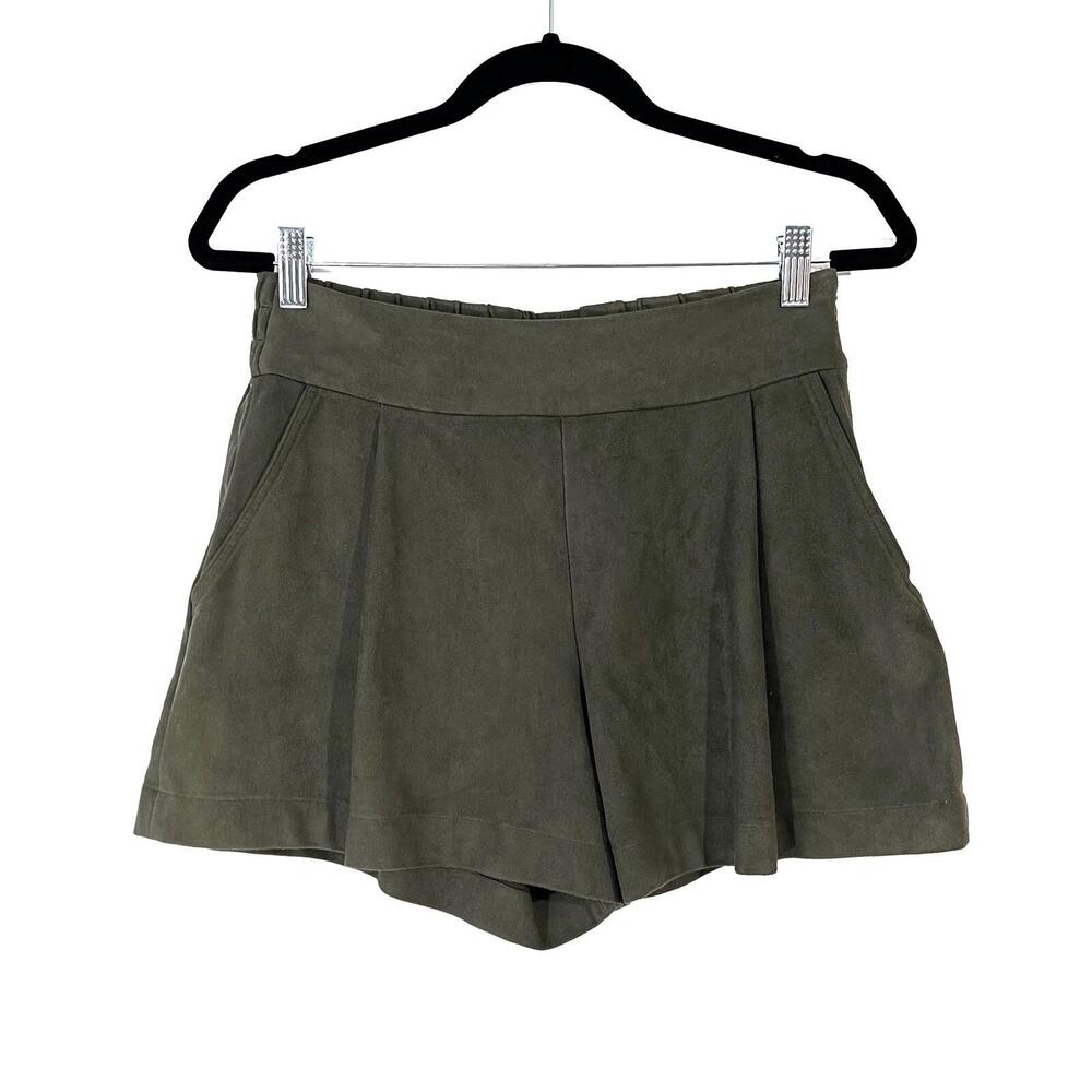 1. State Women’s Size Small Solid Olive Green Faux Suede Soft Casual Mini Shorts